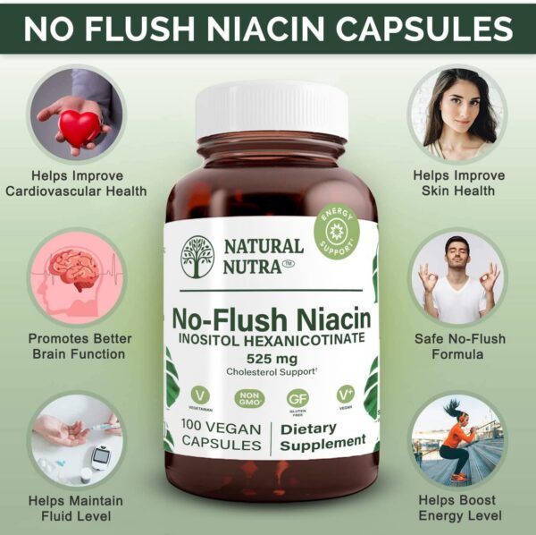 Cápsulas Natural Nutra niacina vitamina b3 sin gluten