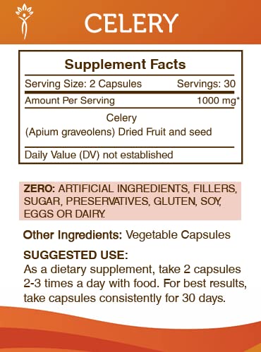 Cápsulas naturales de apio Secrets of the Tribe 60 unidades