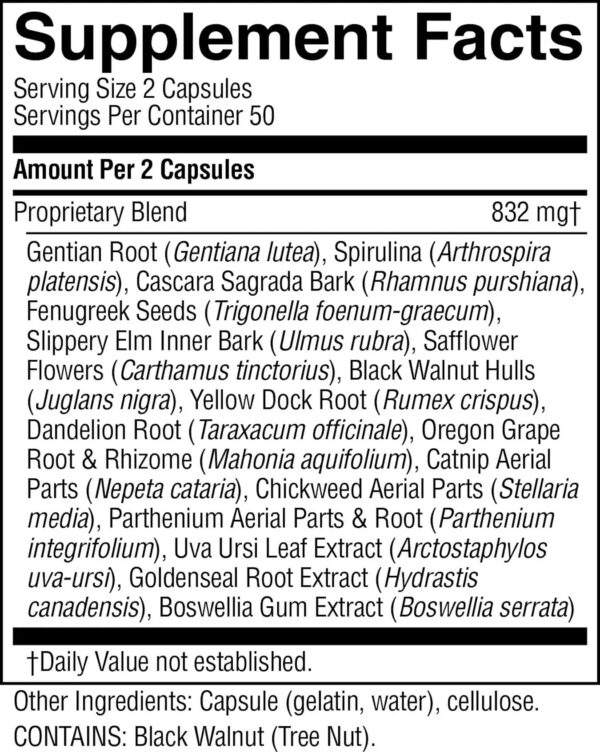 Cápsulas naturales Cellular Detox para soporte digestivo Nature's Sunshine