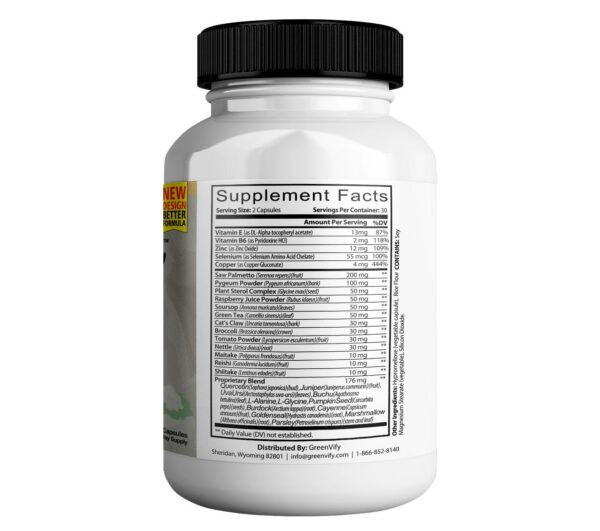 Cápsulas naturales GREENVIFY para salud prostática masculina