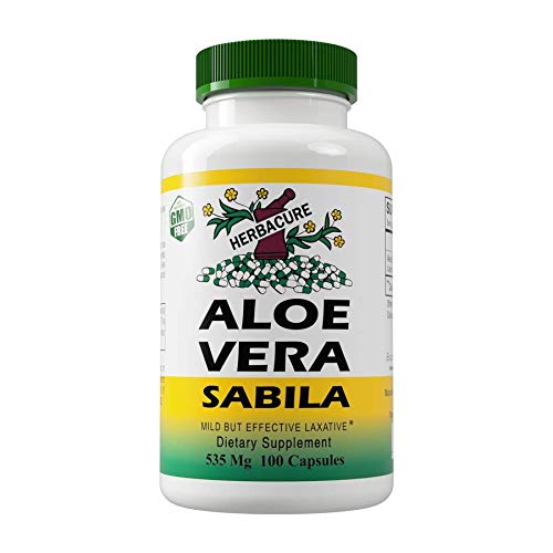 Cápsulas naturales Herbacure Aloe Vera laxante y purificador