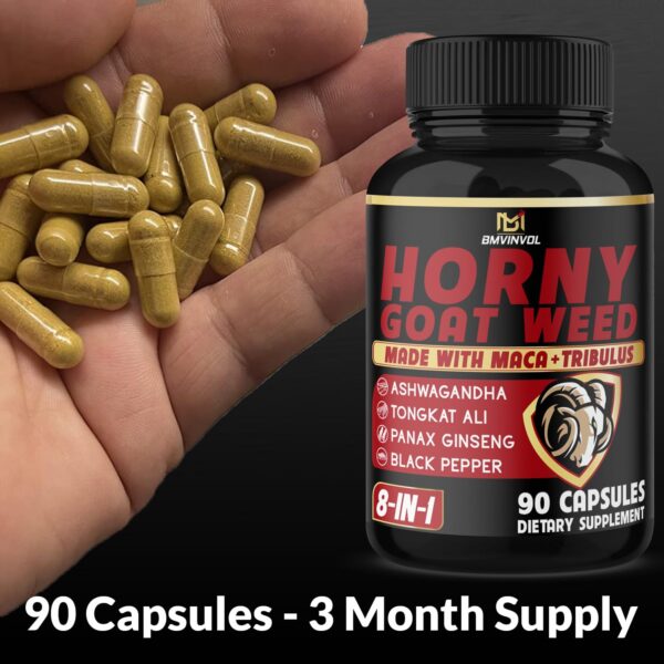 Cápsulas naturales Horny Goat Weed con ginseng y maca