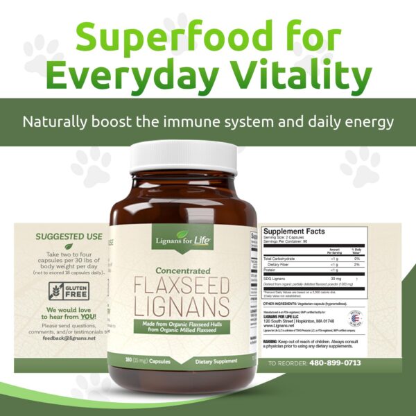 Cápsulas naturales linaza omega 3 para bienestar canino