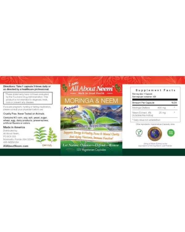 Version 1.0.0 Cápsulas naturales de Moringa 400 mg y Neem 500 mg