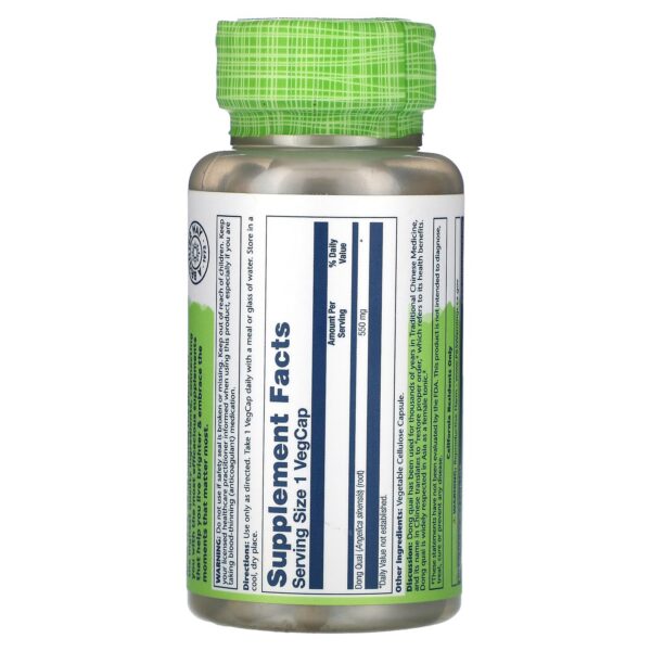 Capsulas naturales raíz Dong Quai para salud femenina