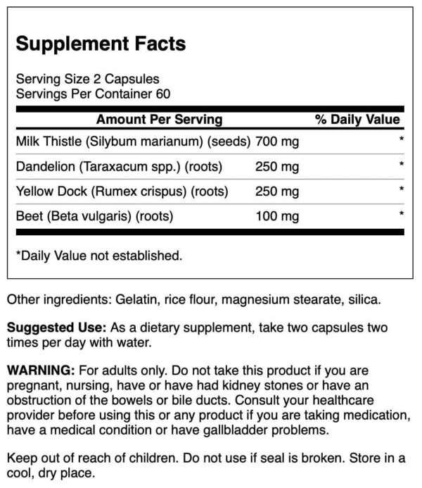 Cápsulas naturales para salud hepática Swanson cardo mariano