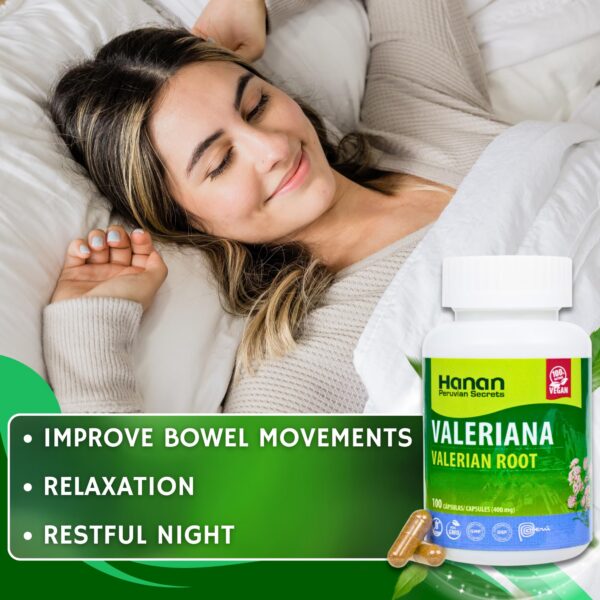 Cápsulas naturales de valeriana para bienestar y calma