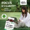 Cápsulas naturales Wild & Organic Bacopa Monnieri para concentración