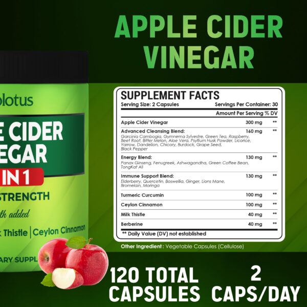 Cápsulas naturales Zolotus vinagre sidra manzana con hierbas