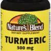 Cápsulas Nature's Blend cúrcuma 500 mg paquete de 2