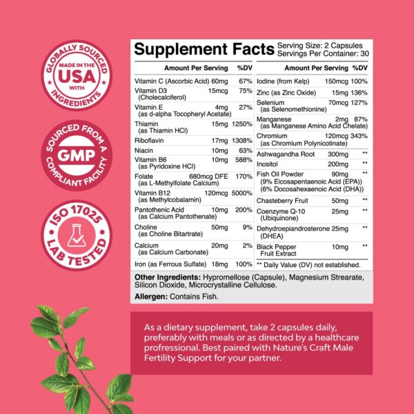 Version 1.0.0 Cápsulas Natures Craft para fertilidad femenina y salud reproductiva