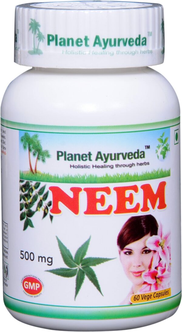 Cápsulas de neem extracto herbal de Planet Ayurveda