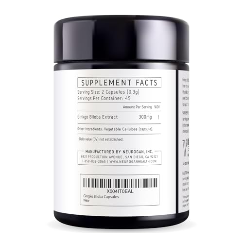 Cápsulas Neurogan Ginkgo Biloba para salud cognitiva