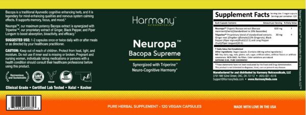 Cápsulas Neuropa Bacopa para memoria y concentración natural