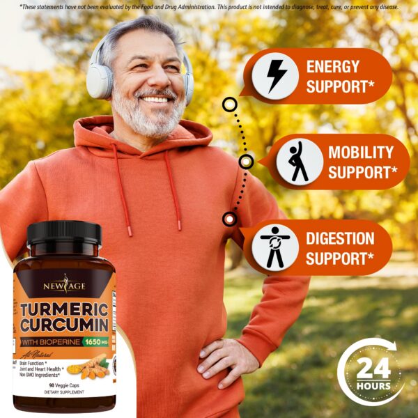 Cápsulas NEW AGE cúrcuma curcuminoides para salud antiinflamatoria