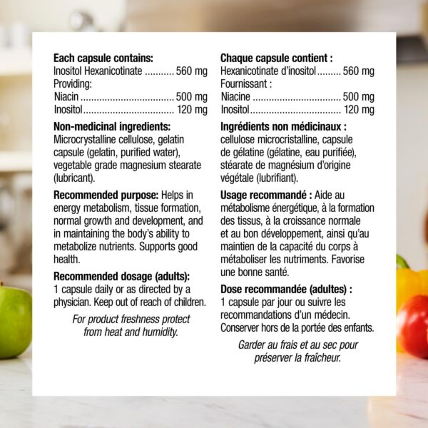 Cápsulas niacina sin enrojecimiento para salud y metabolismo