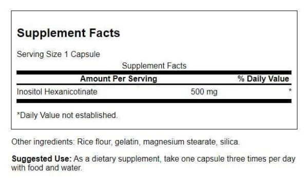 Cápsulas de niacina Swanson 500 mg