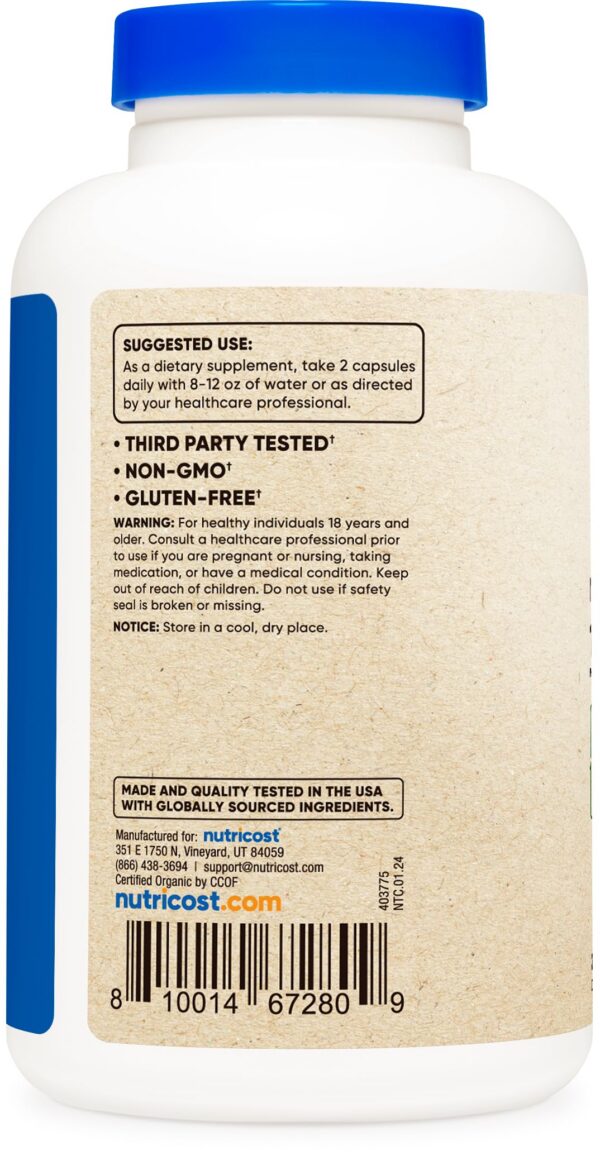 Cápsulas de Noni Nutricost no transgénico y sin gluten