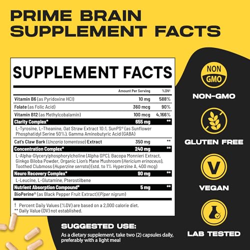Cápsulas Nootrix Prime Brain para enfoque y memoria