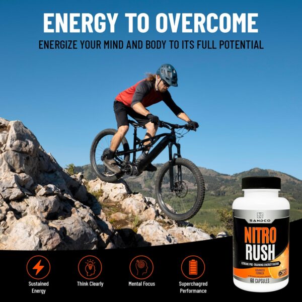 Cápsulas nootrópicas Sandco Nitro Rush para concentración