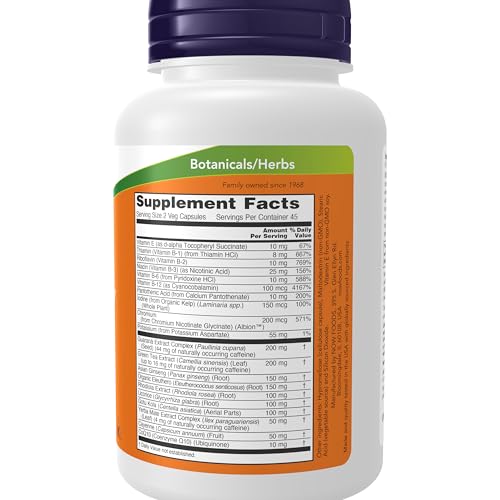 Version 1.0.0 Detalle de cápsulas NOW Foods energía metabolica y adrenal