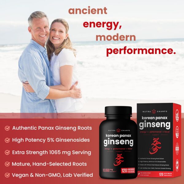 Version 1.0.0 Cápsulas NutraChamps Ginseng Rojo Coreano para energía
