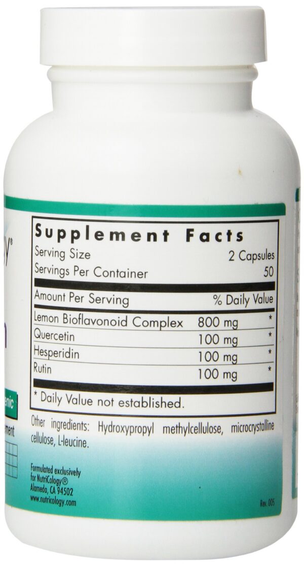 Version 1.0.0 Cápsulas Nutricology quercetina bioflavonoides 100 count