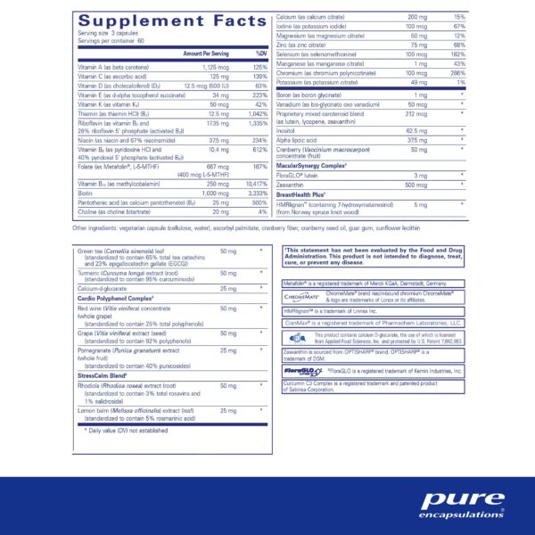 Cápsulas de nutrientes para mujeres con vitaminas C, E y A