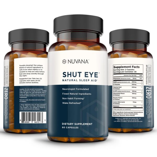 Cápsulas Nuvana Shut Eye para sueño profundo y relajación
