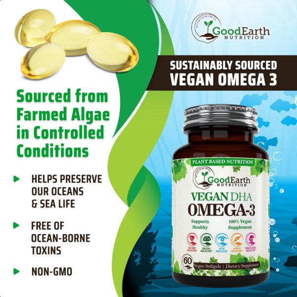 Cápsulas omega 3 sin regusto a pescado de aceite de algas GoodEarth