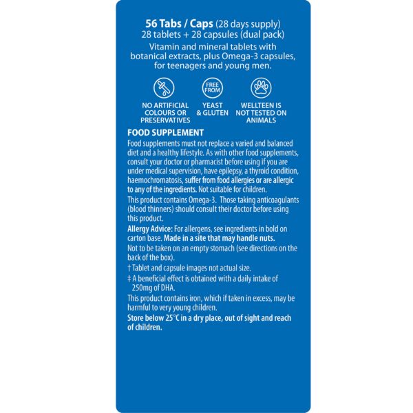 Cápsulas Omega-3 de Vitabiotics Wellteen Him Plus para jóvenes