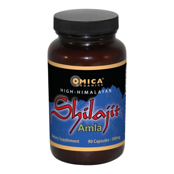 Version 1.0.0 Cápsulas Omica Organics Shilajit y Amla Himalaya envase frontal