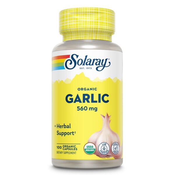 Cápsulas orgánicas de ajo SOLARAY 560mg 100 cápsulas vegetales