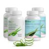 Paquete de cápsulas orgánicas de aloe vera AloeCure con probióticos y enzimas