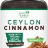 Cápsulas orgánicas de canela de Ceilán 1800mg Health Nutrition Naturals