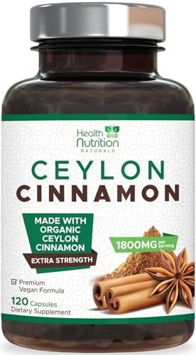 Version 1.0.0 Cápsulas orgánicas de canela de Ceilán 1800mg Health Nutrition Naturals