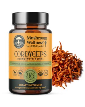 Cápsulas orgánicas de hongos Cordyceps y Reishi 90 cápsulas