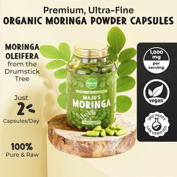 Cápsulas de moringa orgánica Maju Superfoods