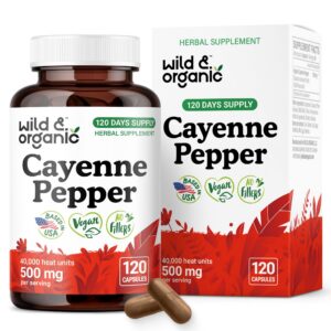 Version 1.0.0 Paquete de cápsulas orgánicas de pimienta cayena 500 mg veganas