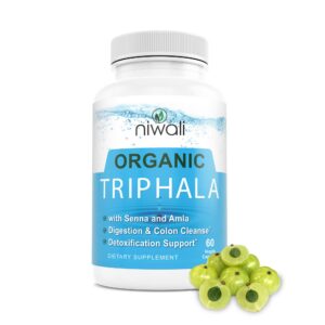 Suplemento de cápsulas orgánicas Triphala para salud intestinal