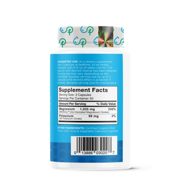 Cápsulas de óxido de magnesio ozonizado para limpieza natural del colon