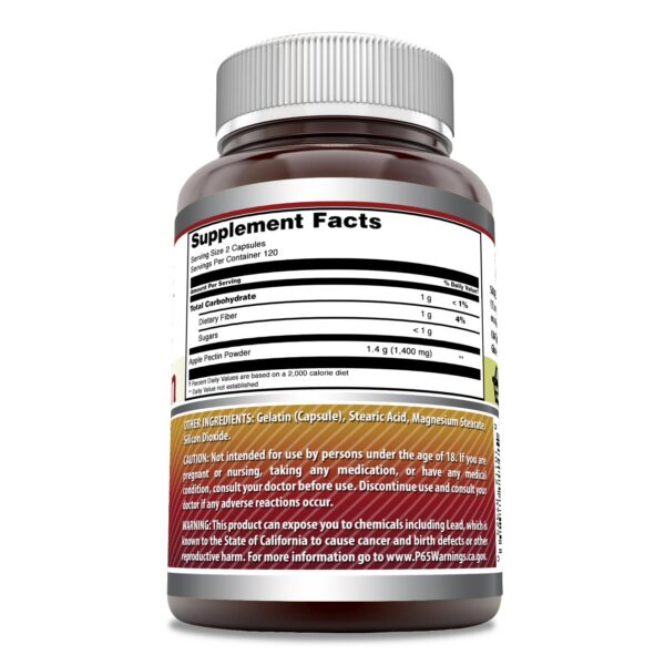 Cápsulas suplementarias de pectina Amazing Formulas 1400 mg