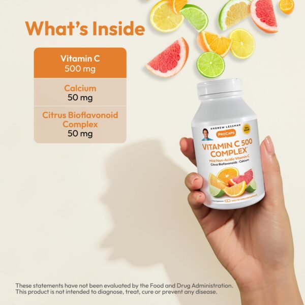 Version 1.0.0 Cápsulas de vitamina C no ácida Andrew Lessman presentación