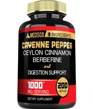 Cápsulas de pimienta de cayena Mecisco caja frontal