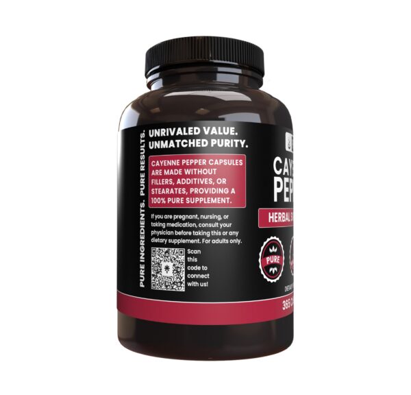 Version 1.0.0 Cápsulas pimienta cayena Pure Original frasco translúcido 365 cápsulas