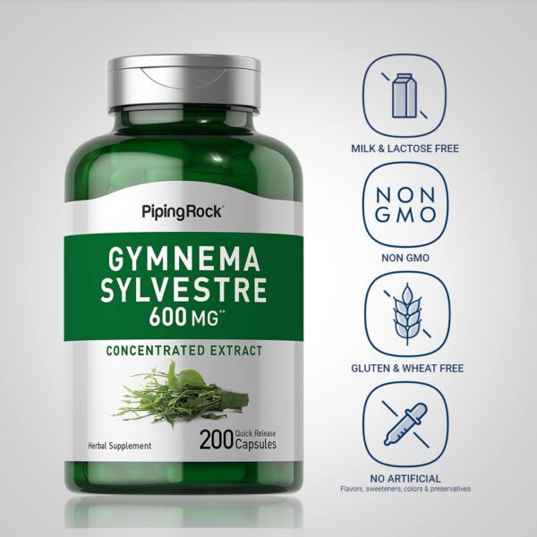 Cápsulas Piping Rock Gymnema Sylvestre sin gluten y sin OGM