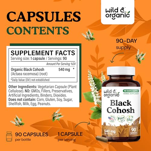 Cápsulas de polvo de cohosh negro 540 mg