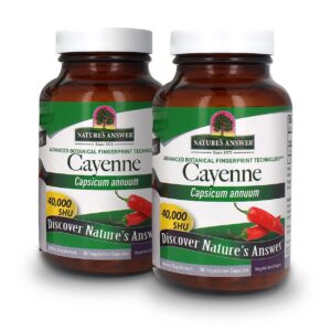 Paquete de cápsulas polvo pimienta cayena Nature's Answer 90 unidades