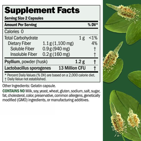 Fibermucil psyllium cápsulas apiladas