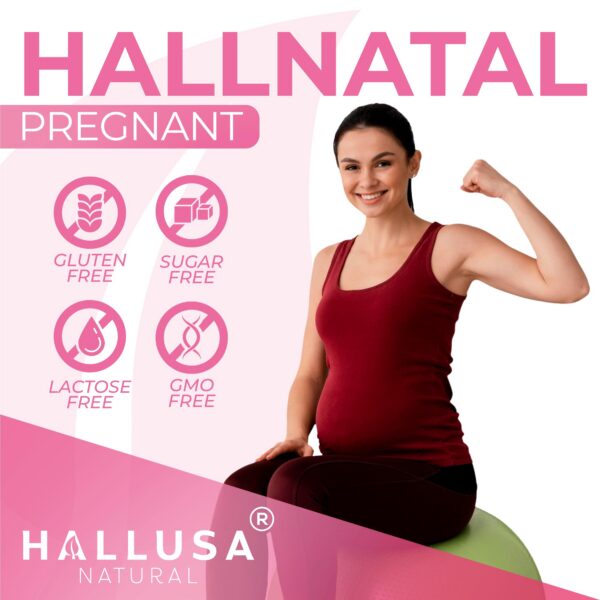 Cápsulas prenatales Hallusa Natural 30 días de suministro